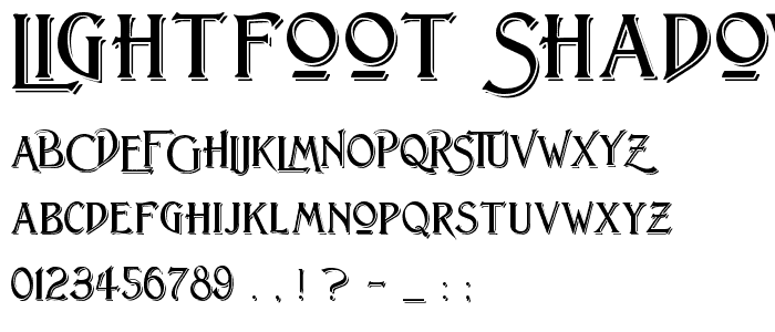 Lightfoot Shadowed font
